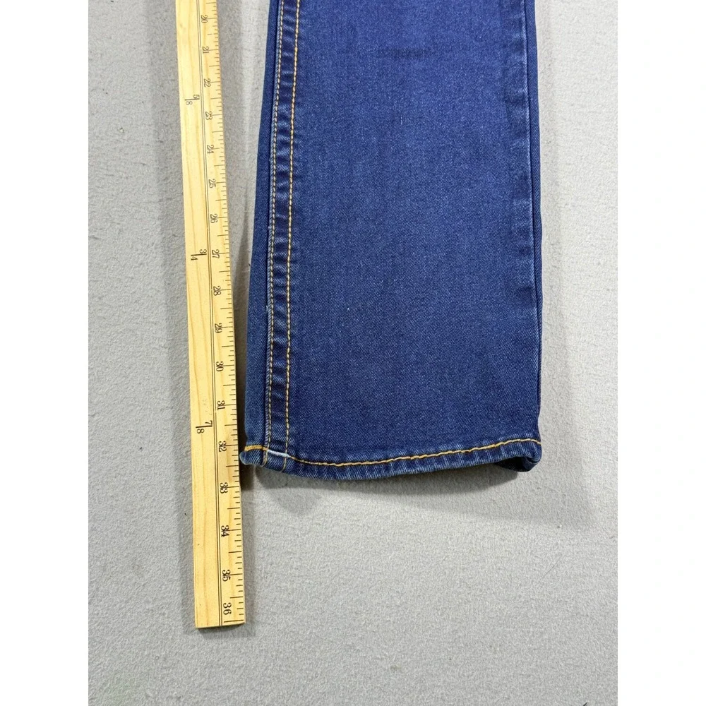 True Religion Ricky Relaxed Straight Jeans Dark Wash Gold Stitch Mens 30x32.5